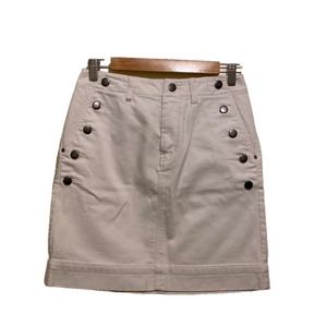Etcetera Italian Denim Mini Skirt, White, Pockets, Size 0